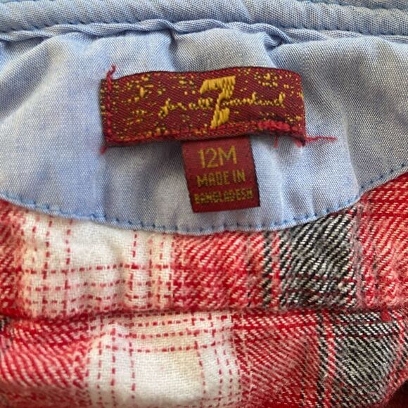 7 For All Mankind Lined Hooded Flannel 12 M - Picture 8 of 9